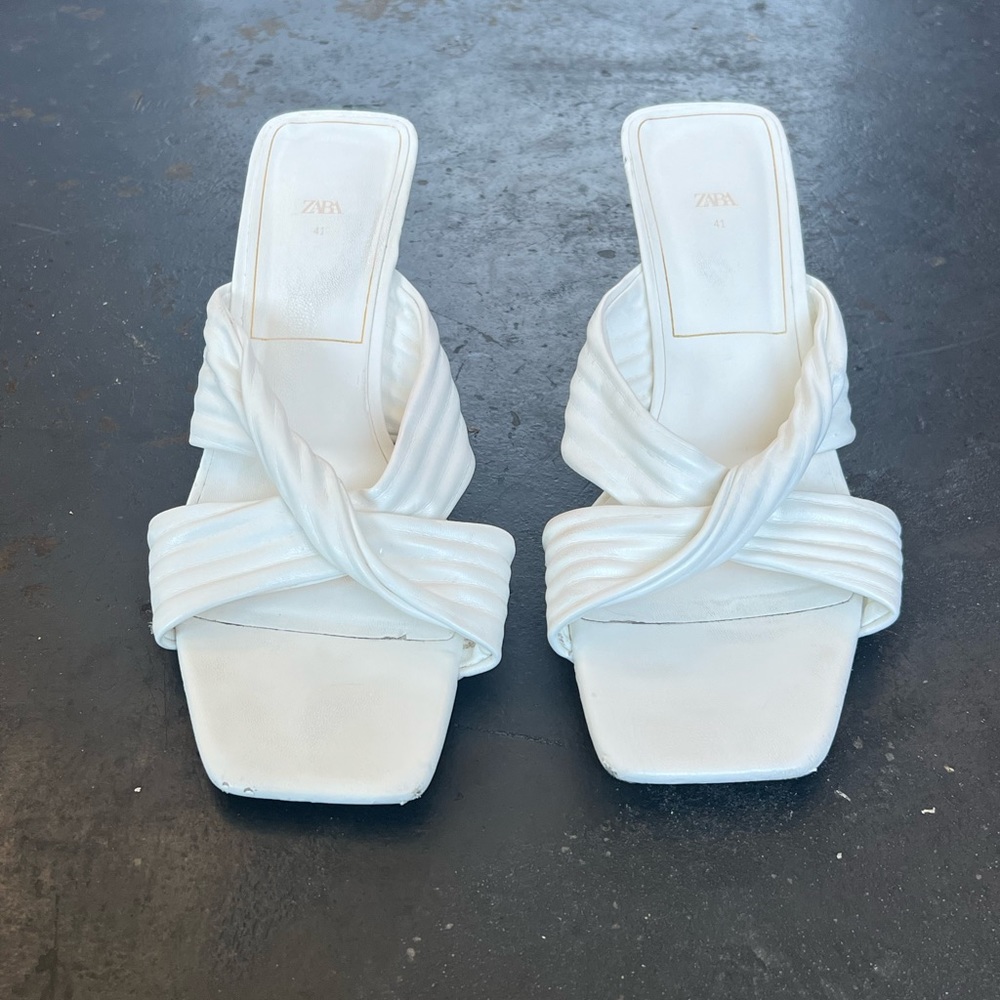 Zara white heels